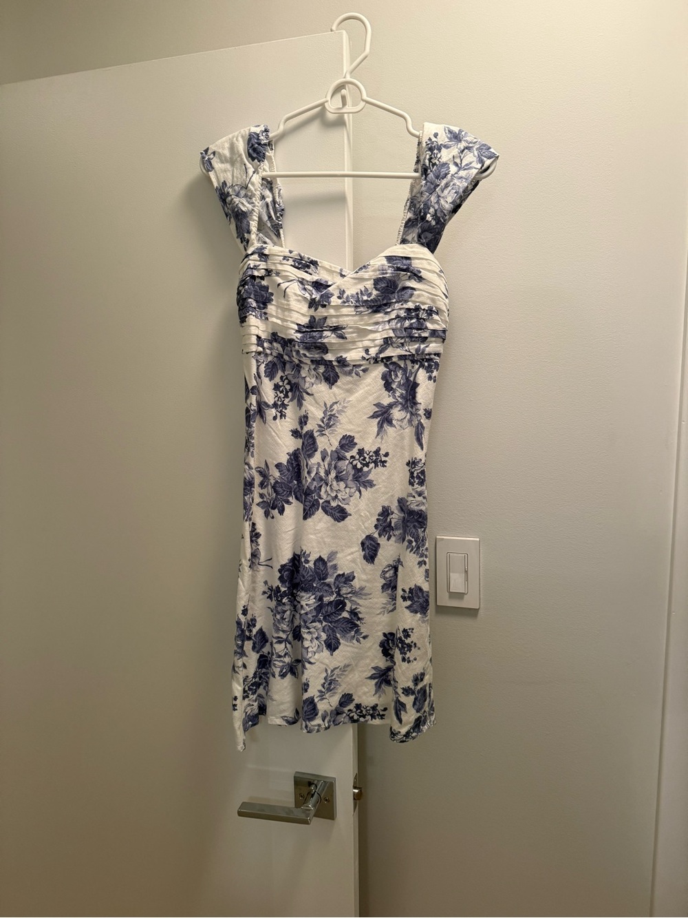 Abercrombie & Fitch White Dress with Blue Floral Print